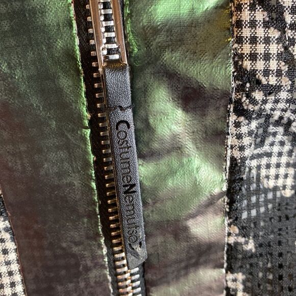 CNC costume national jacket checkered black/white mesh holographic gingham artsy - Picture 6 of 12